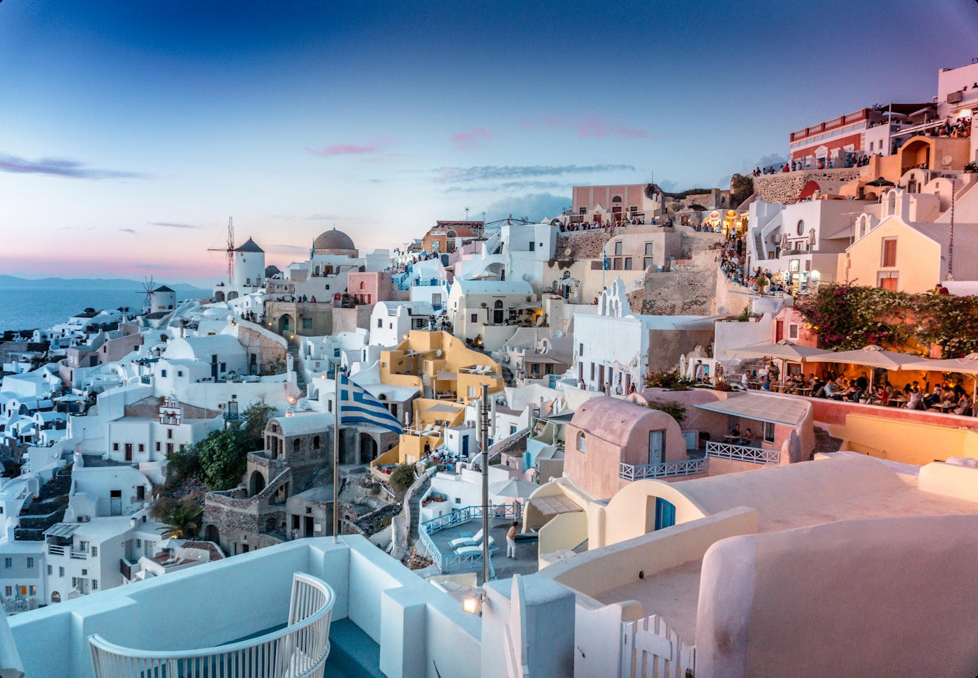 Whitewashed village above the Aegean sea